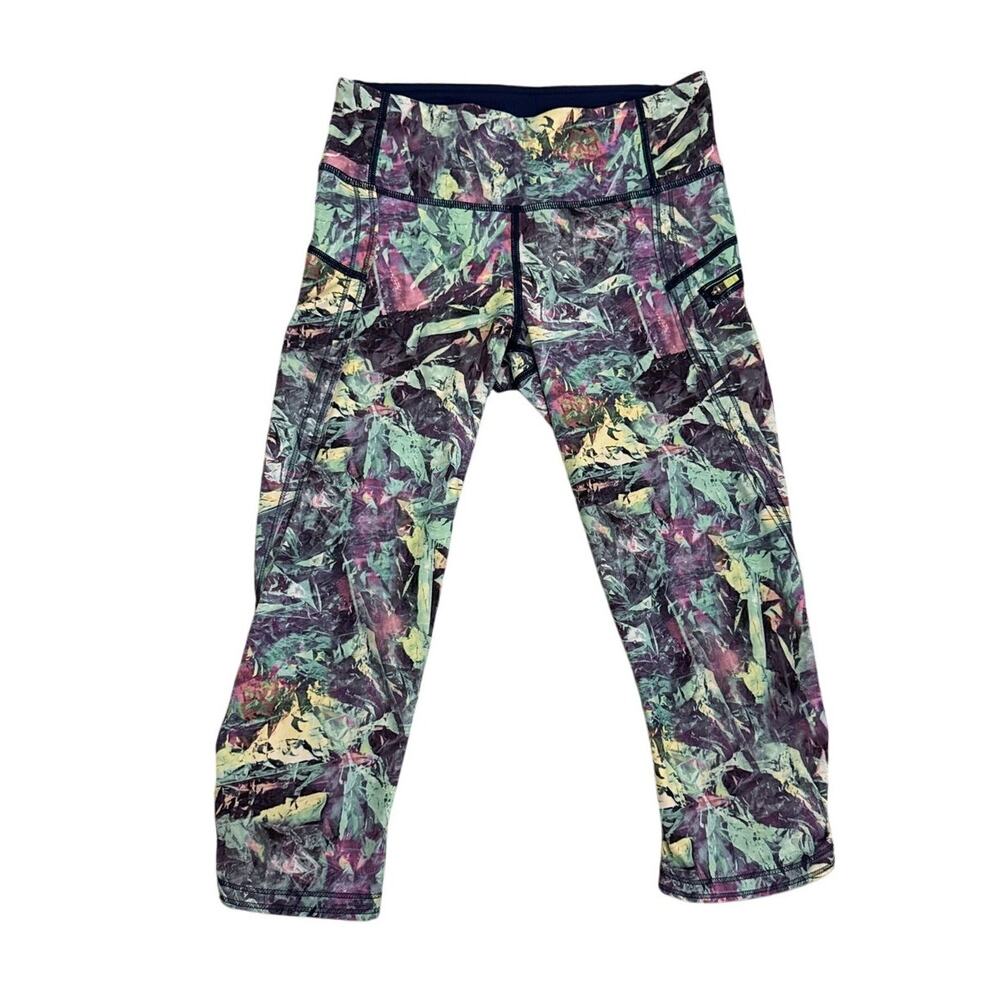 Lululemon Athletica Top Speed Multicolor Cropped Leggings Size 4
